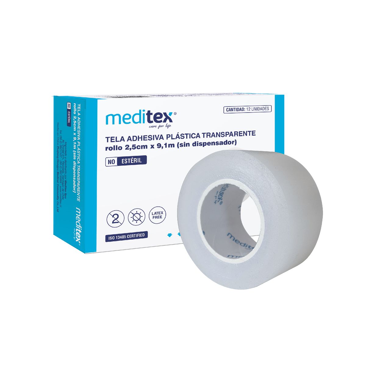 MEDITEX - TELA ADHESIVA PLÁSTICA TRANSPARENTE 25CM X 91MT NO ESTÉRIL