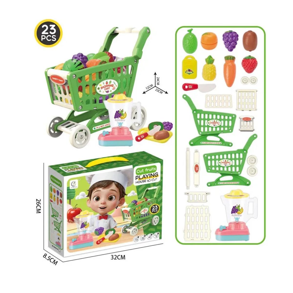 JUGUETERIA - Juguete Set Carrito De Supermercado Con Accesorios