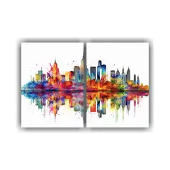 GENERICO - Lienzos Vanguardia Unico NYC Paisaje Urbano En 60x40 Cm