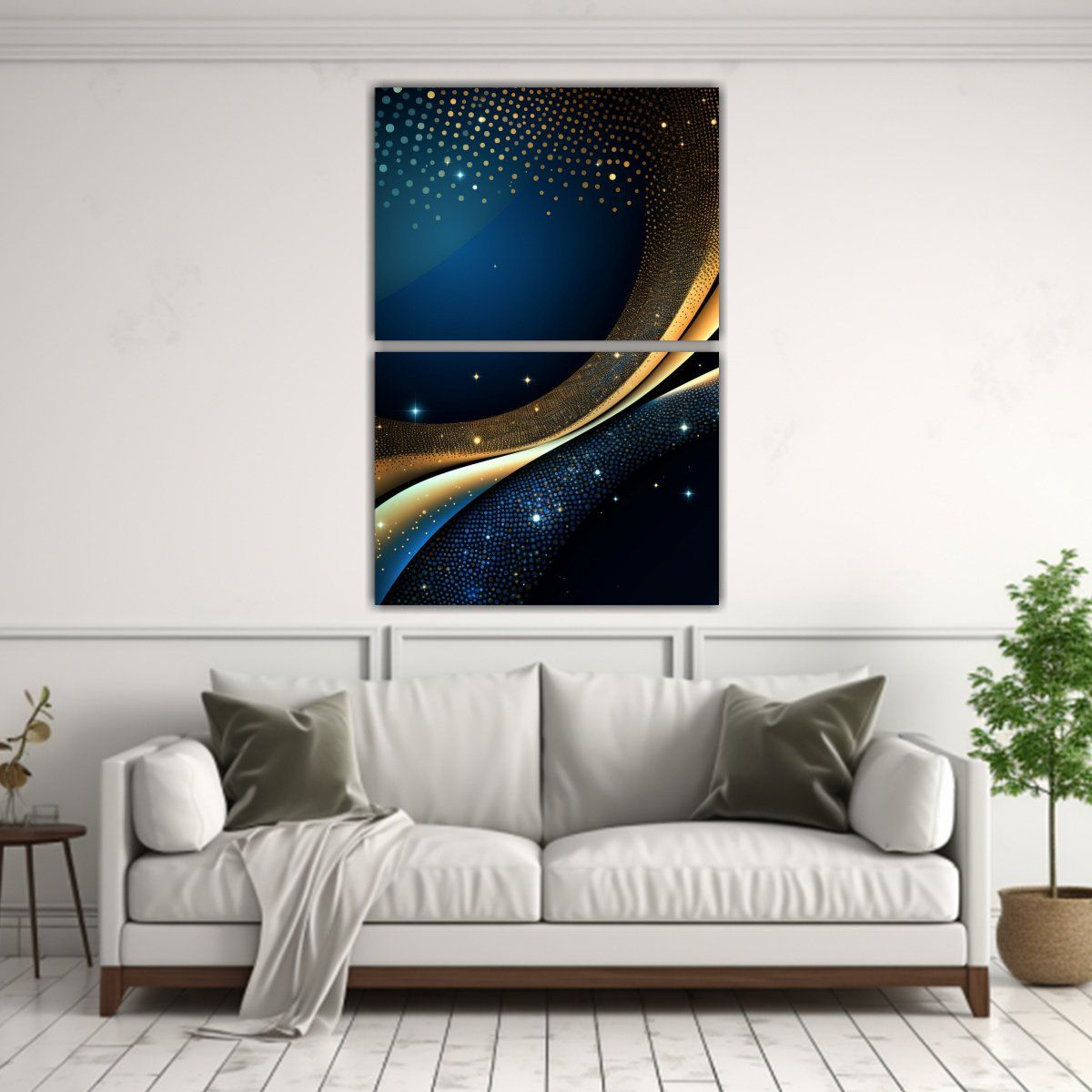 GENERICO - Decoración De Lienzos Azules Con Movimiento 40x60 Cm