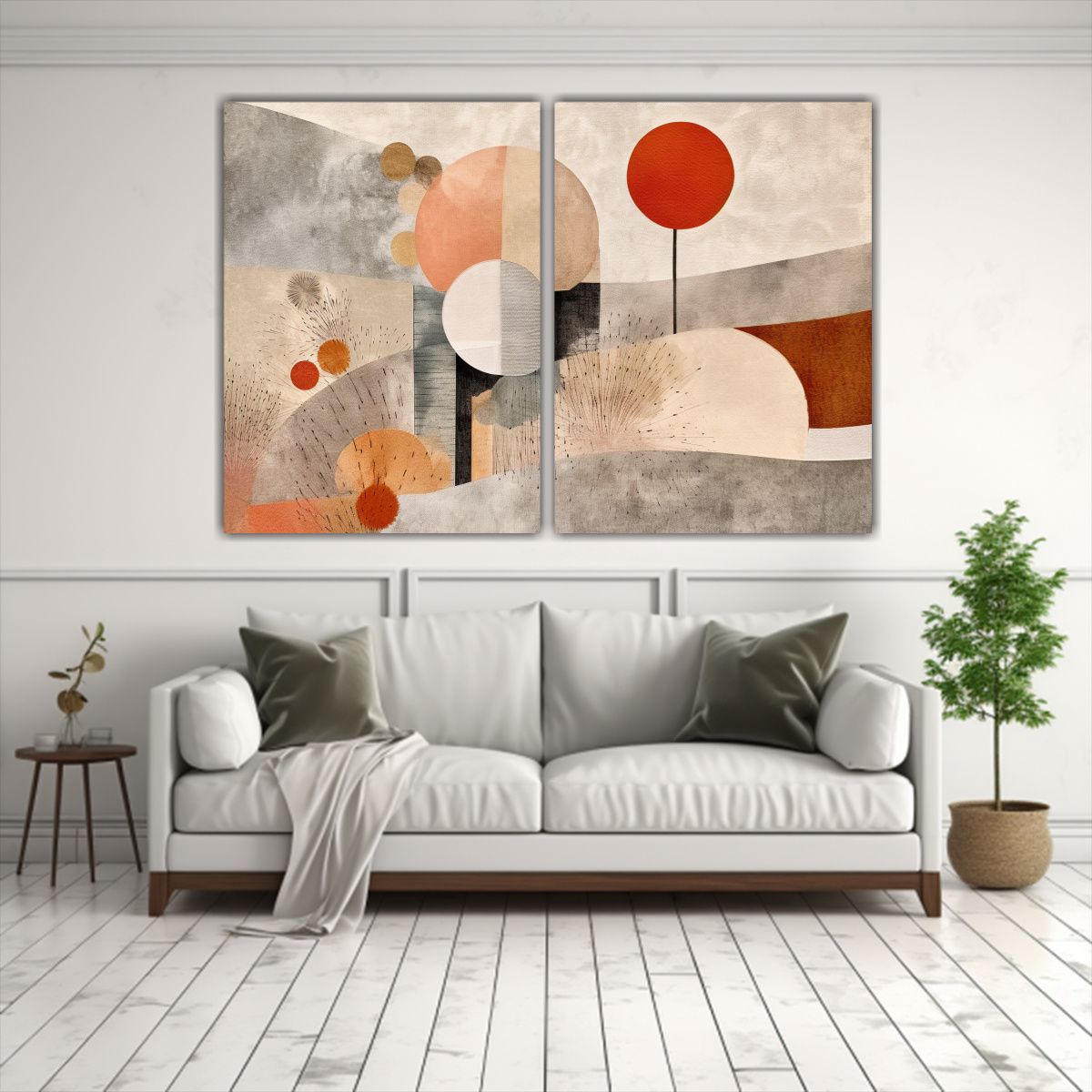 GENERICO - Cuadro Abstracto Horizontal Dormitorio En Colores 60x45 Cm