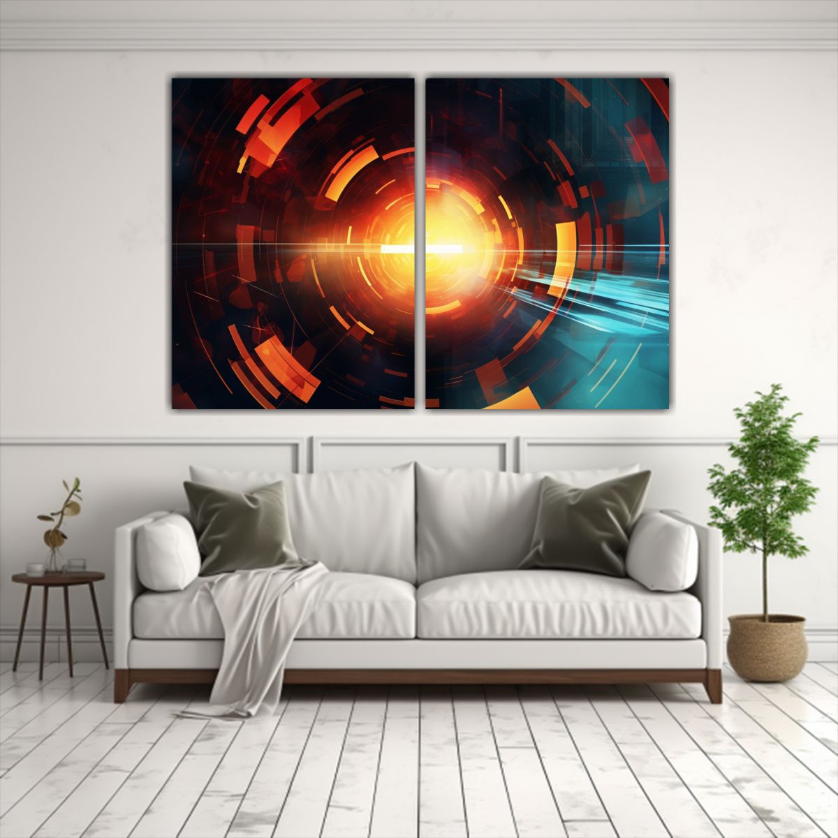 GENERICO - Cuadros Decorativos Abstractos Futuristas 60x45 Cm