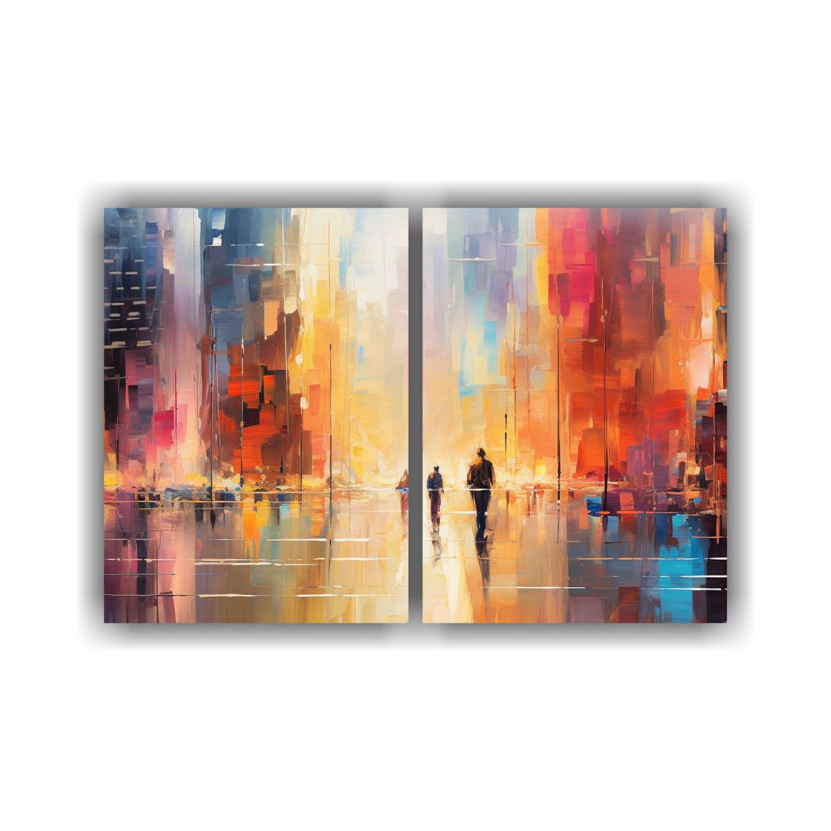 GENERICO - Pinturas Abstractas Coloridas De Retratos Urbanos 60x40 Cm