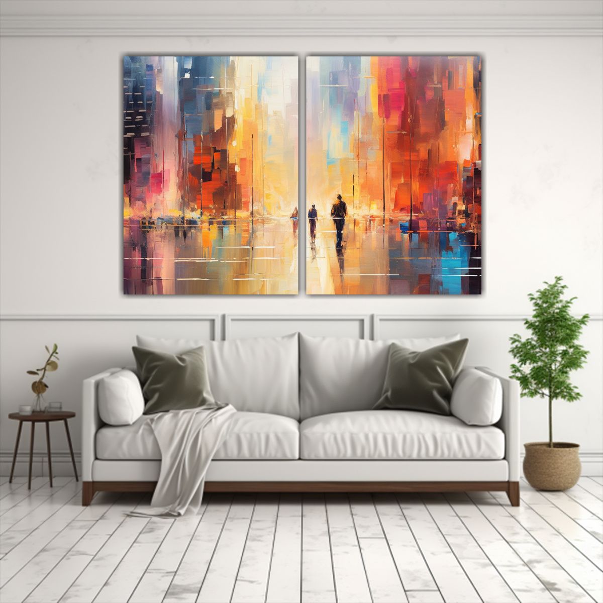 GENERICO - Pinturas Abstractas Coloridas De Retratos Urbanos 60x40 Cm