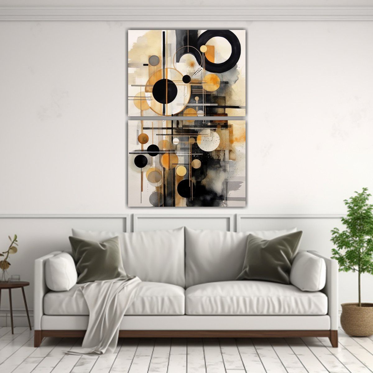 GENERICO - Pinturas Abstractas De Acuarela Con Formas Negras 45x60 Cm