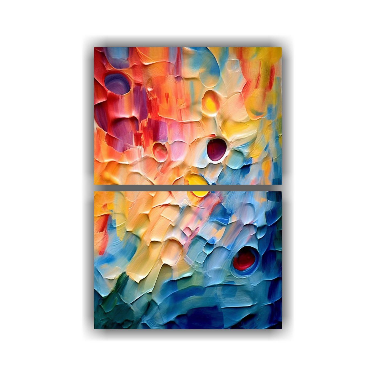 GENERICO - Conjunto 2 Lienzos Moderno Decoración Obra 45x60 Cm