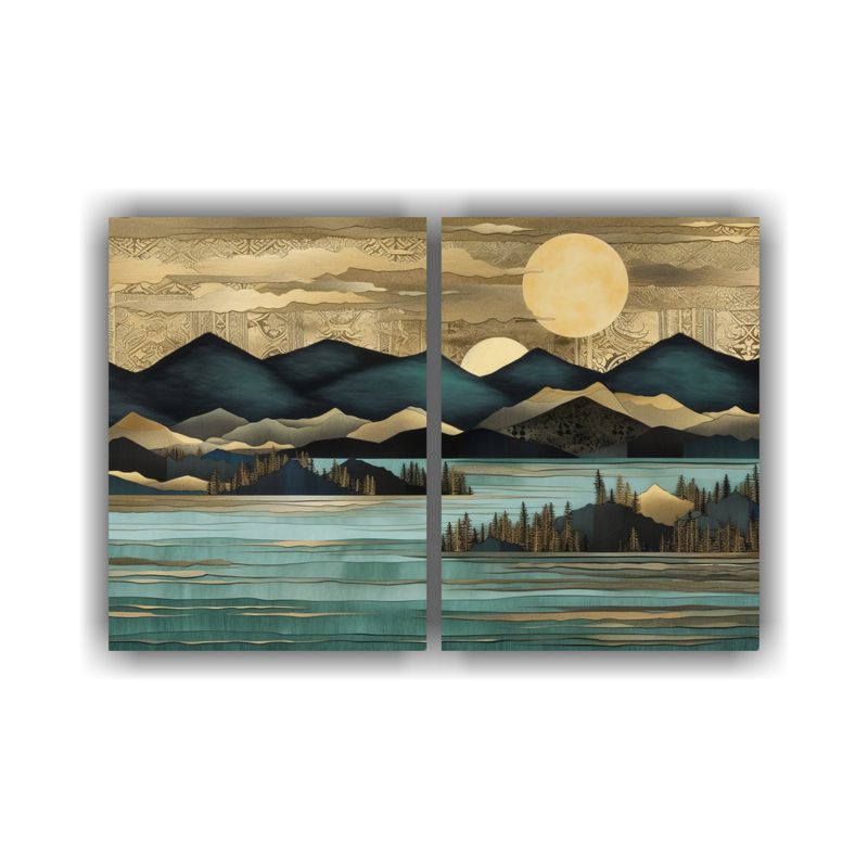 GENERICO - Tapiz Minimalista De Montañas Y Luna En Estilo 60x45 Cm