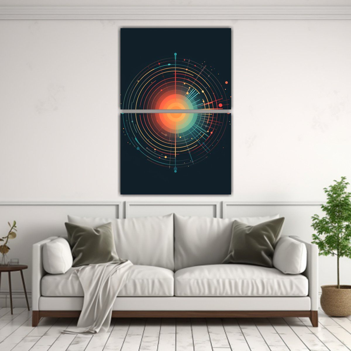 GENERICO - Lienzos Horizontales Originales Con Círculos 40x60 Cm
