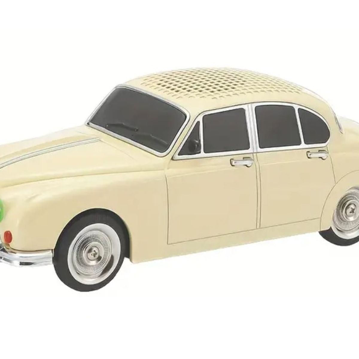 COMPRAPO - Parlante Portatil Auto Retro Clasico Bluetooth USB FM MP3 RGB Beige