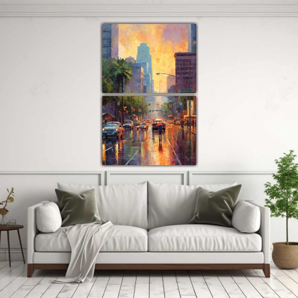 GENERICO - Dos Cuadros Decorativos Temática Los Ángeles 45x60 Cm