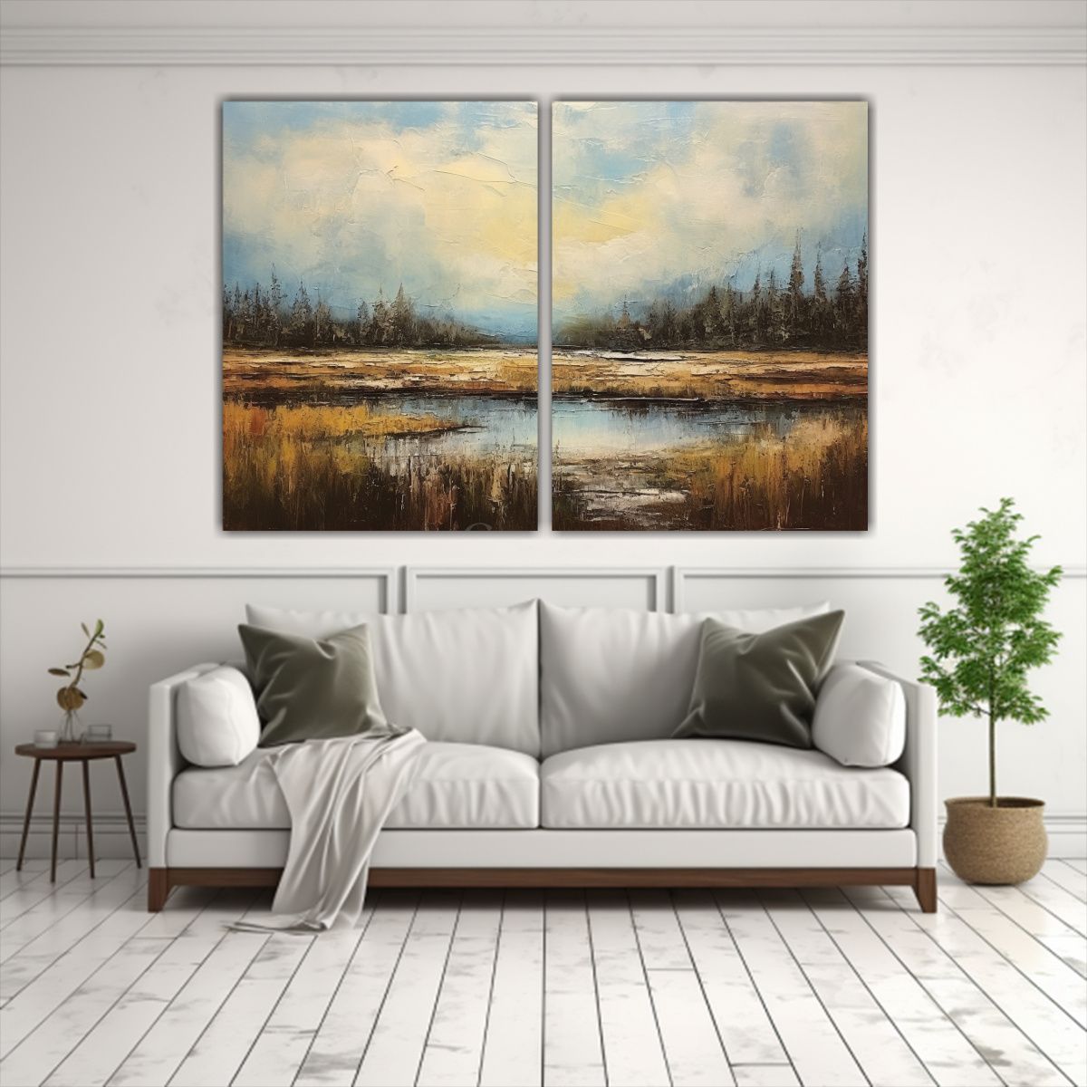 GENERICO - Pintura Al óleo Abstracta Paisaje Natural 60x40 Cm