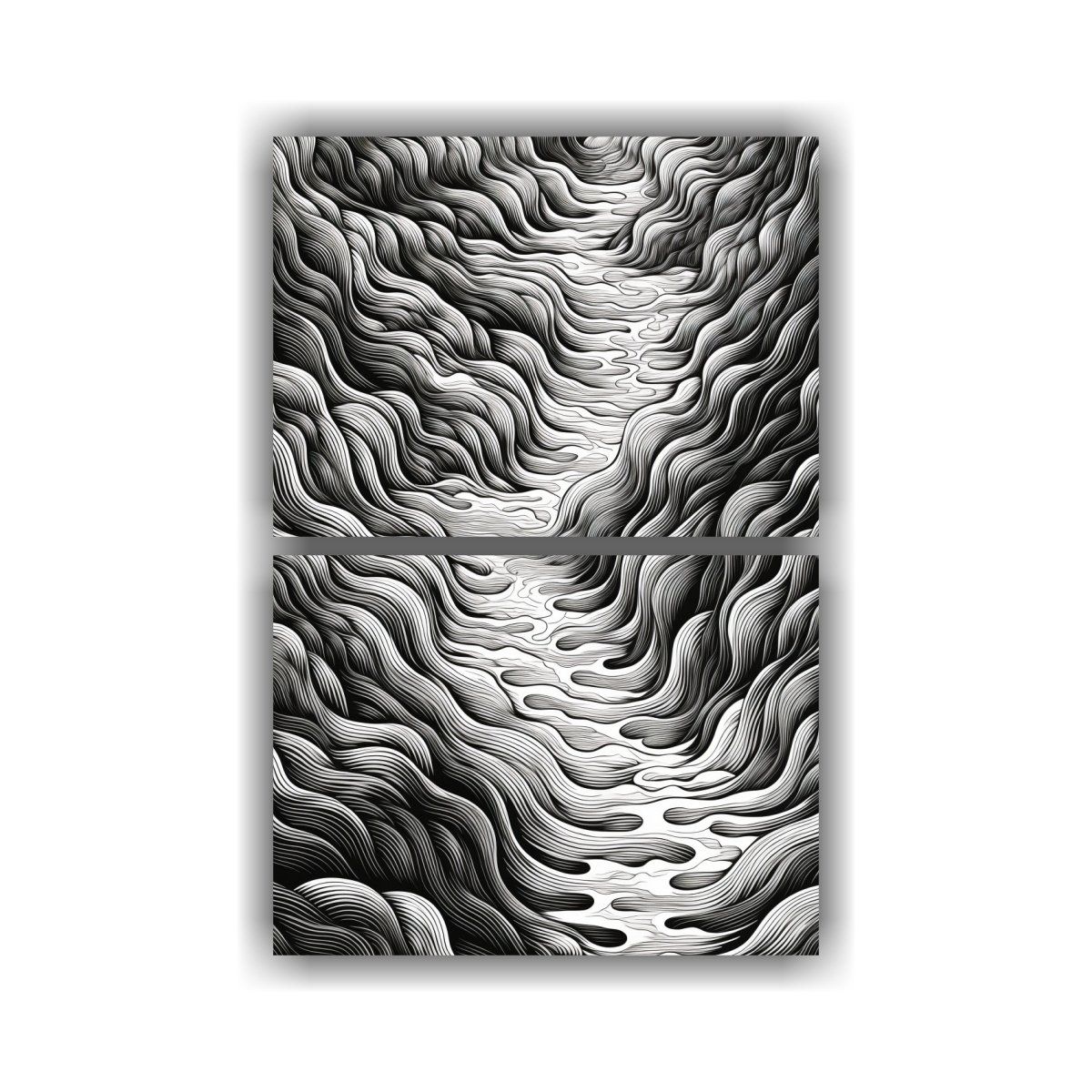 GENERICO - Set 2 Telas En Bastidor Movimiento Calidez 40x60 Cm