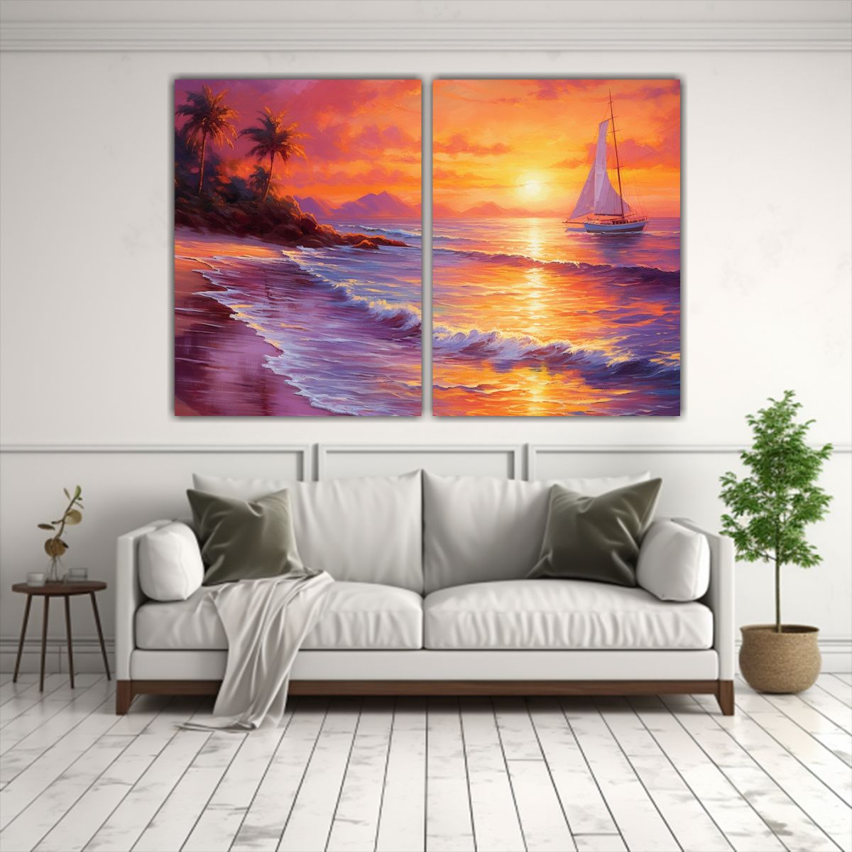 GENERICO - Paisaje Costero Tranquilo Pintura Al óleo Con 60x40 Cm