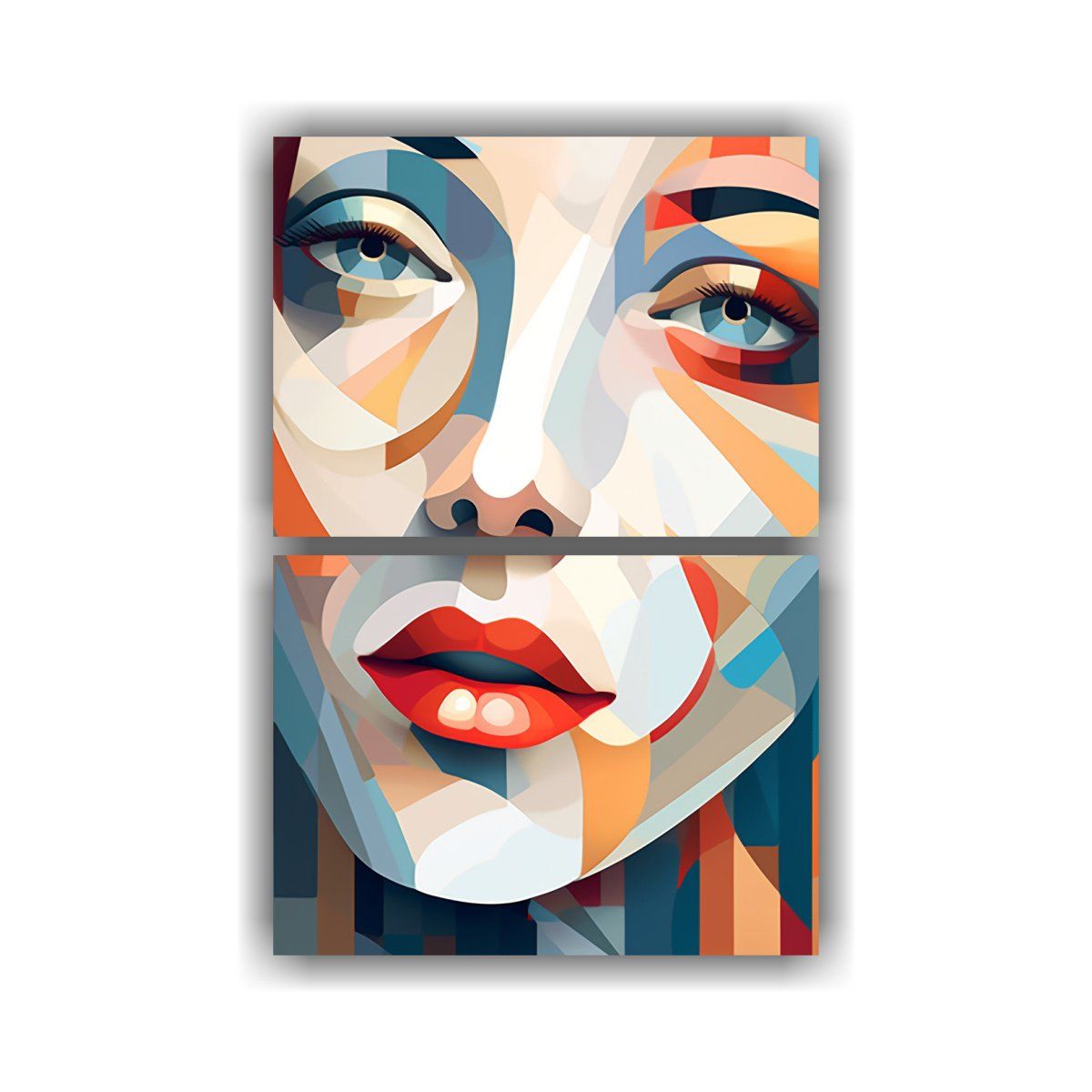 GENERICO - Cuadro Arte Gráfico Abstracto Con Formas 40x60 Cm