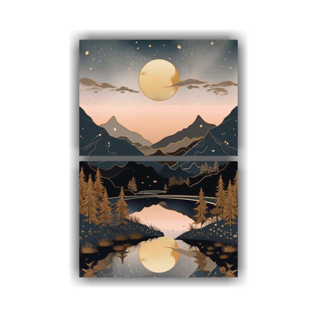 GENERICO - Dos Lienzos De Tela Creativa Representación 45x60 Cm