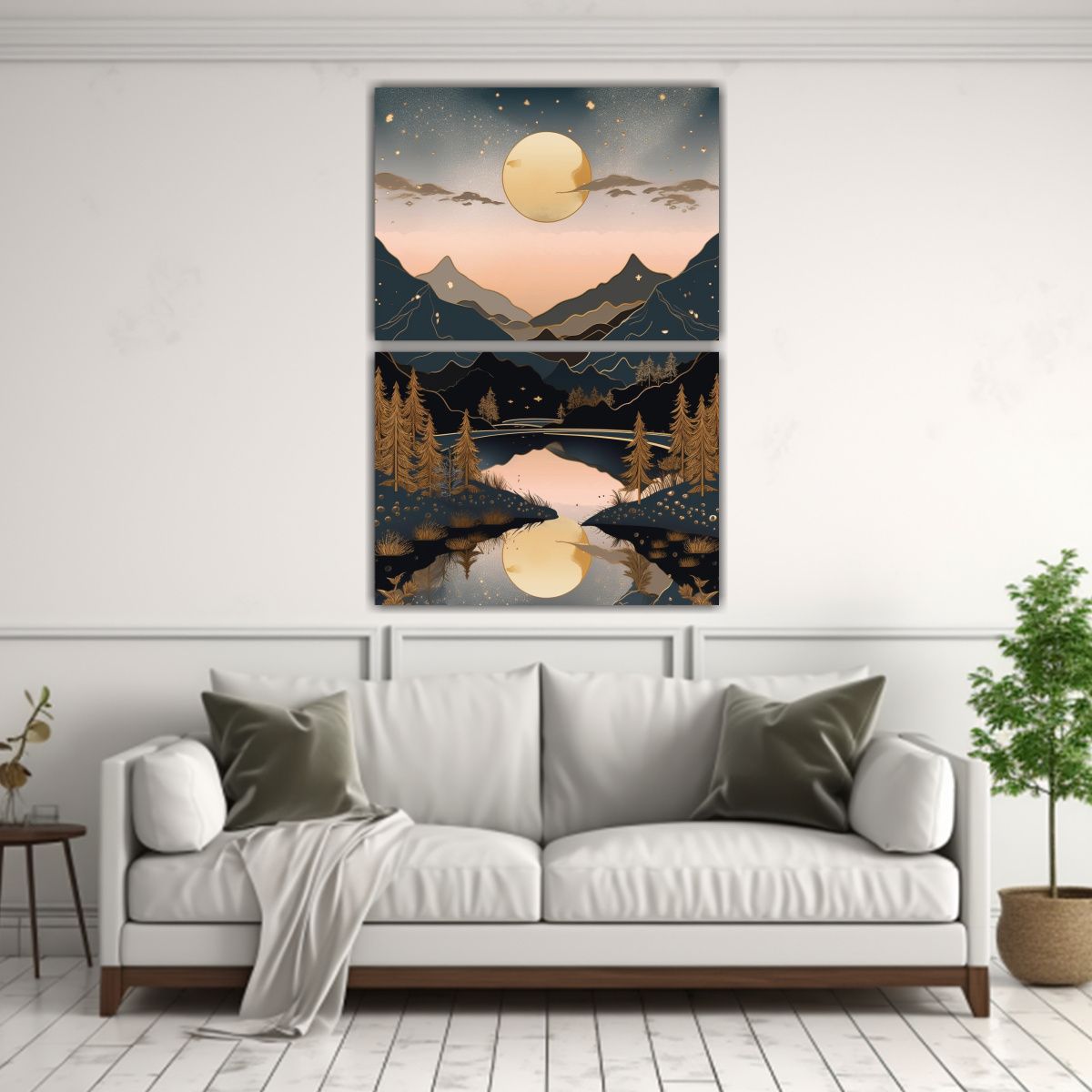 GENERICO - Dos Lienzos De Tela Creativa Representación 45x60 Cm