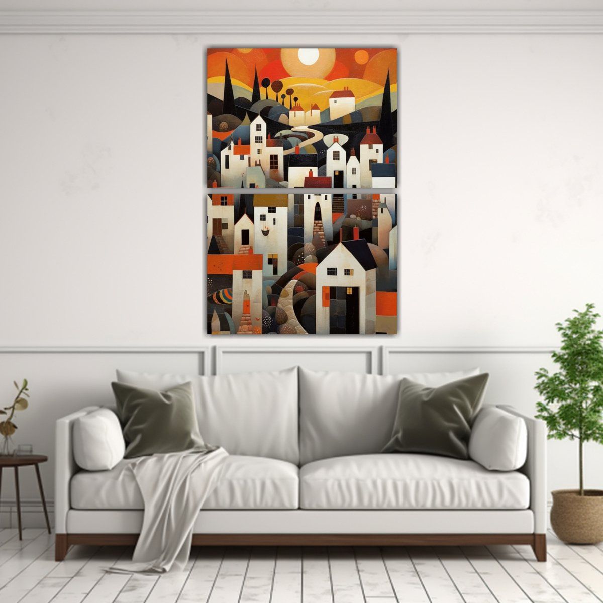 GENERICO - Dos Cuadros Hermoso Llamativo Estilo Pueblo 40x60 Cm