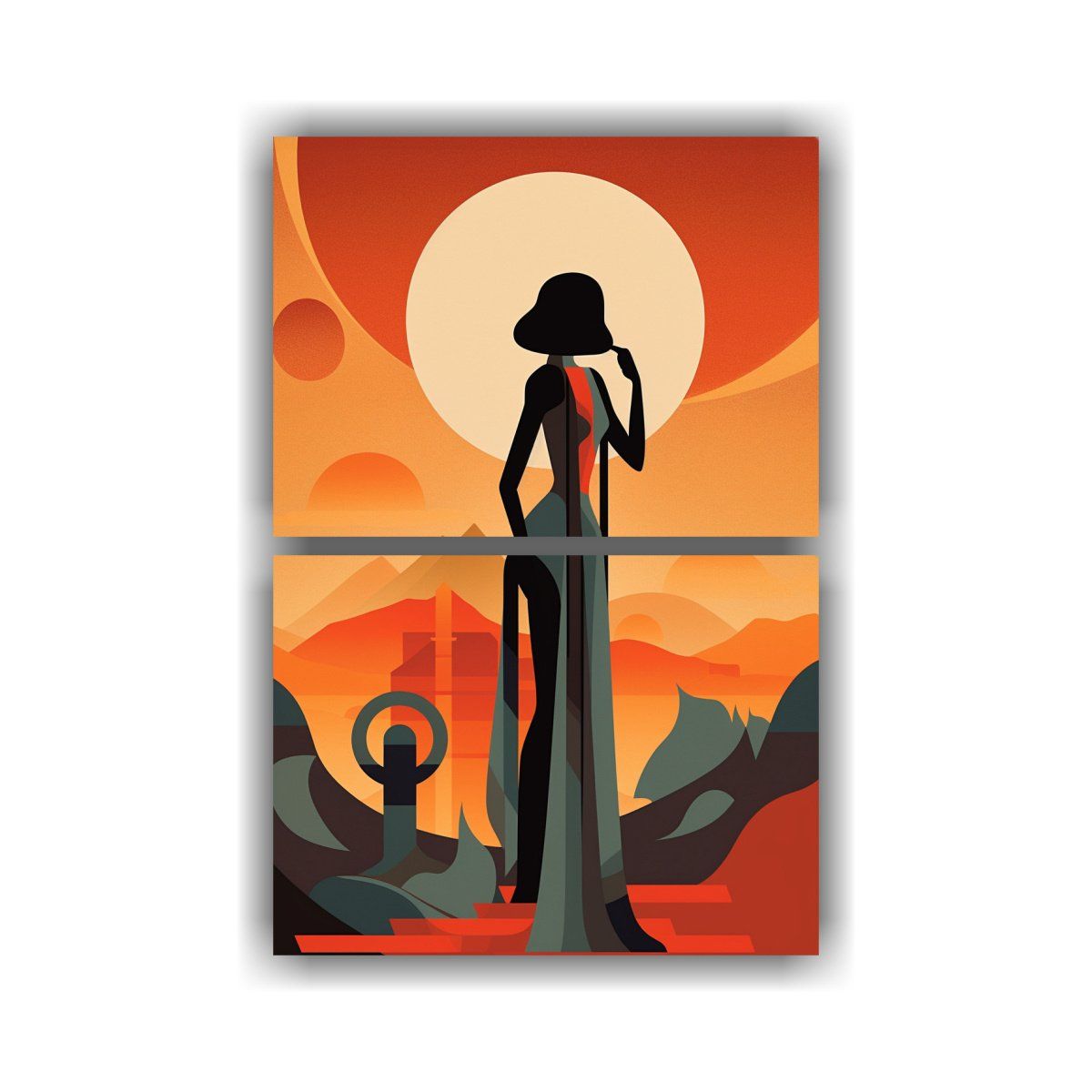 GENERICO - Conjunto 2 Artes Alta Calidad Espacio Moderno 45x60 Cm