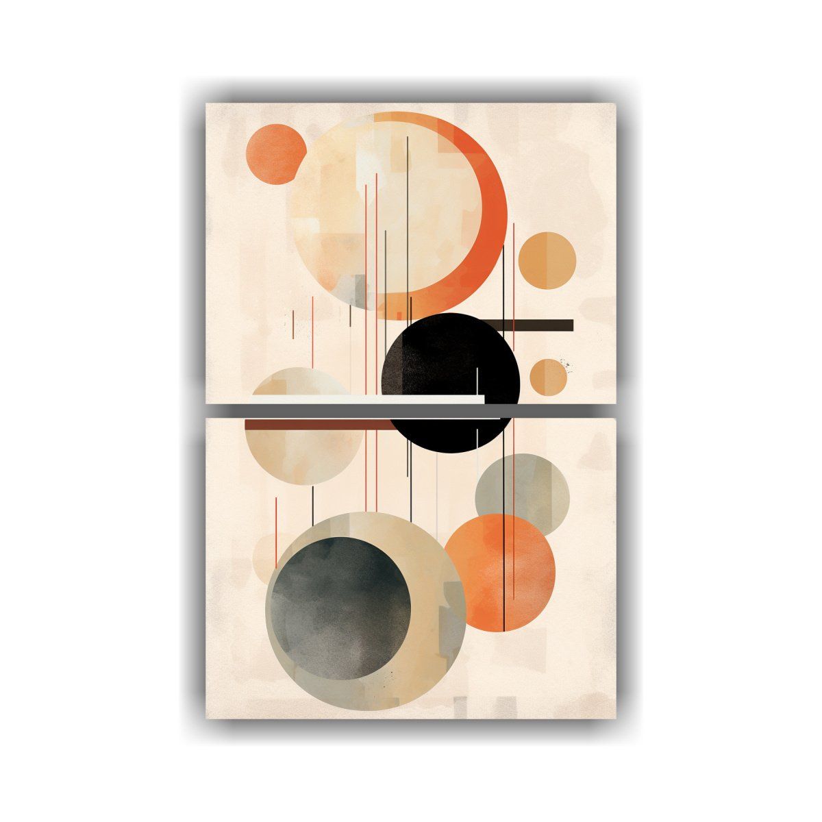 GENERICO - Cuadro Decorativo Moderno Con Círculo De Líneas 40x60 Cm