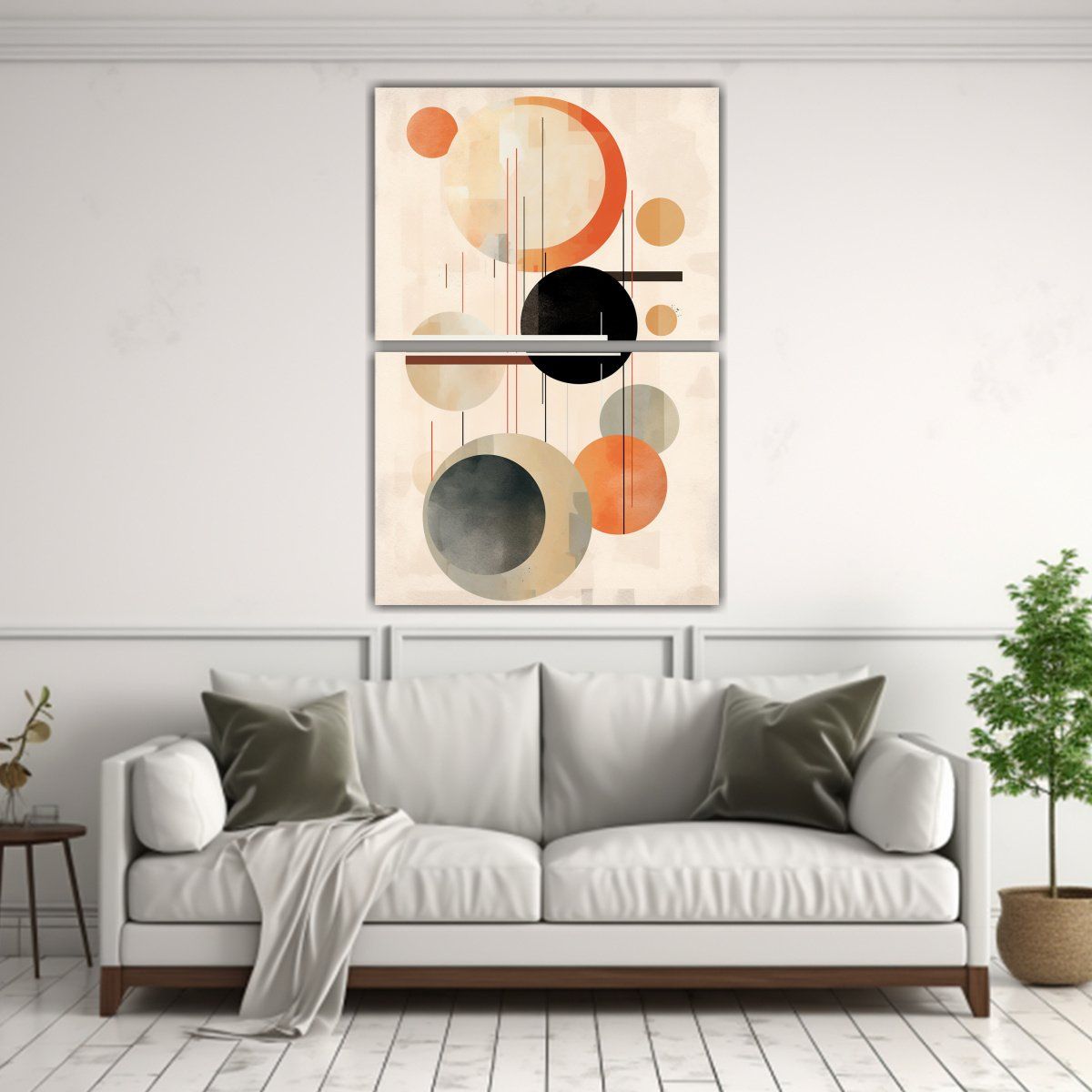 GENERICO - Cuadro Decorativo Moderno Con Círculo De Líneas 40x60 Cm