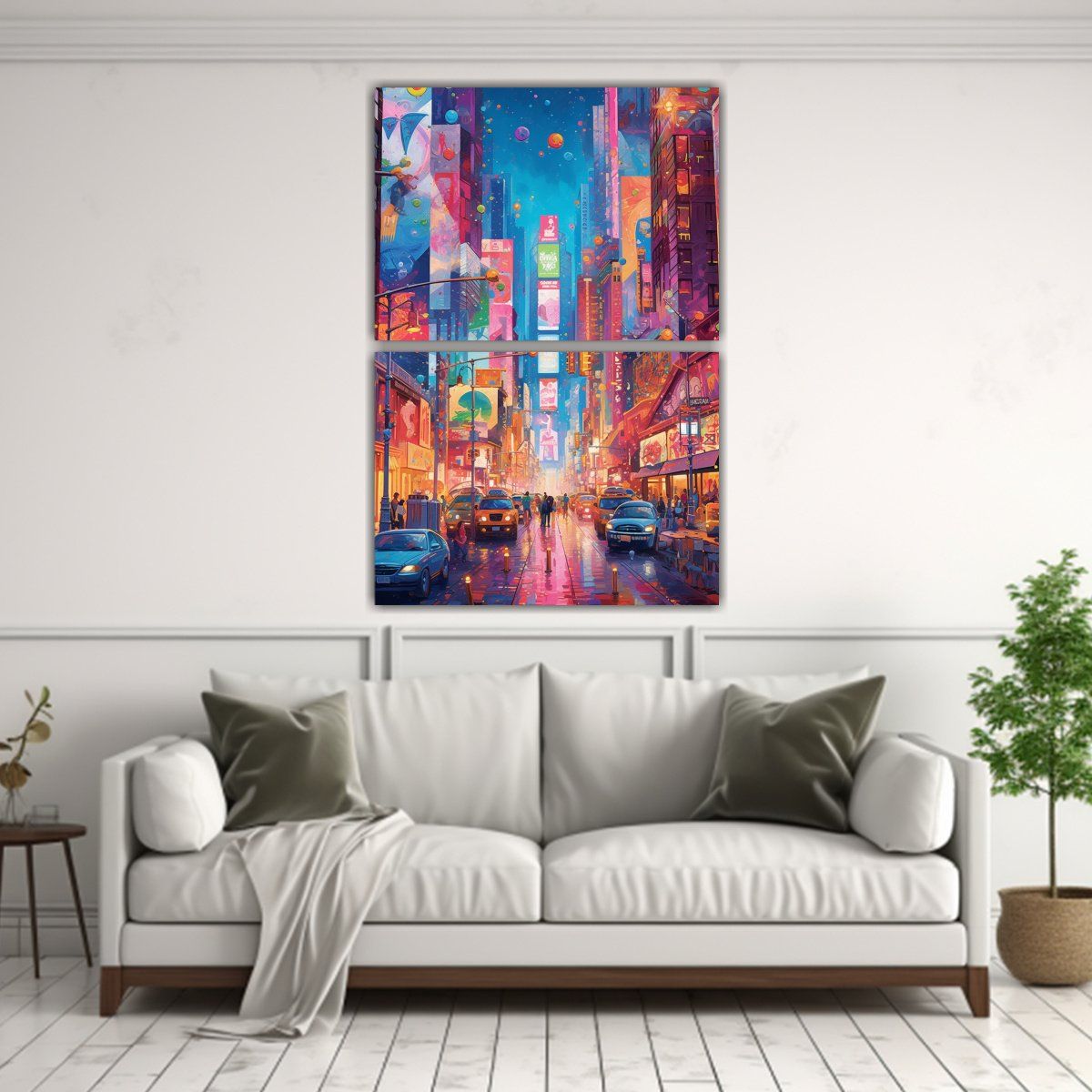 GENERICO - Díptico Abstracción Escenas De Nueva York 40x60 Cm