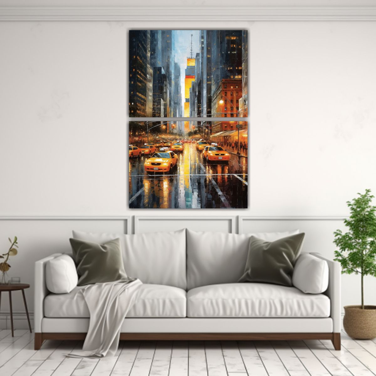 GENERICO - Arte Lienzo Expresión Lineal Nueva York Paisaje 45x60 Cm
