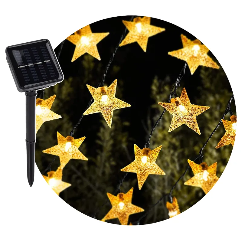 GENERICO - Luces Solares Estrella Guirnalda Decorativa Navideña Amarillo
