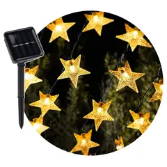 GENERICO - Luces Solares Estrella Guirnalda Decorativa Navideña Amarillo