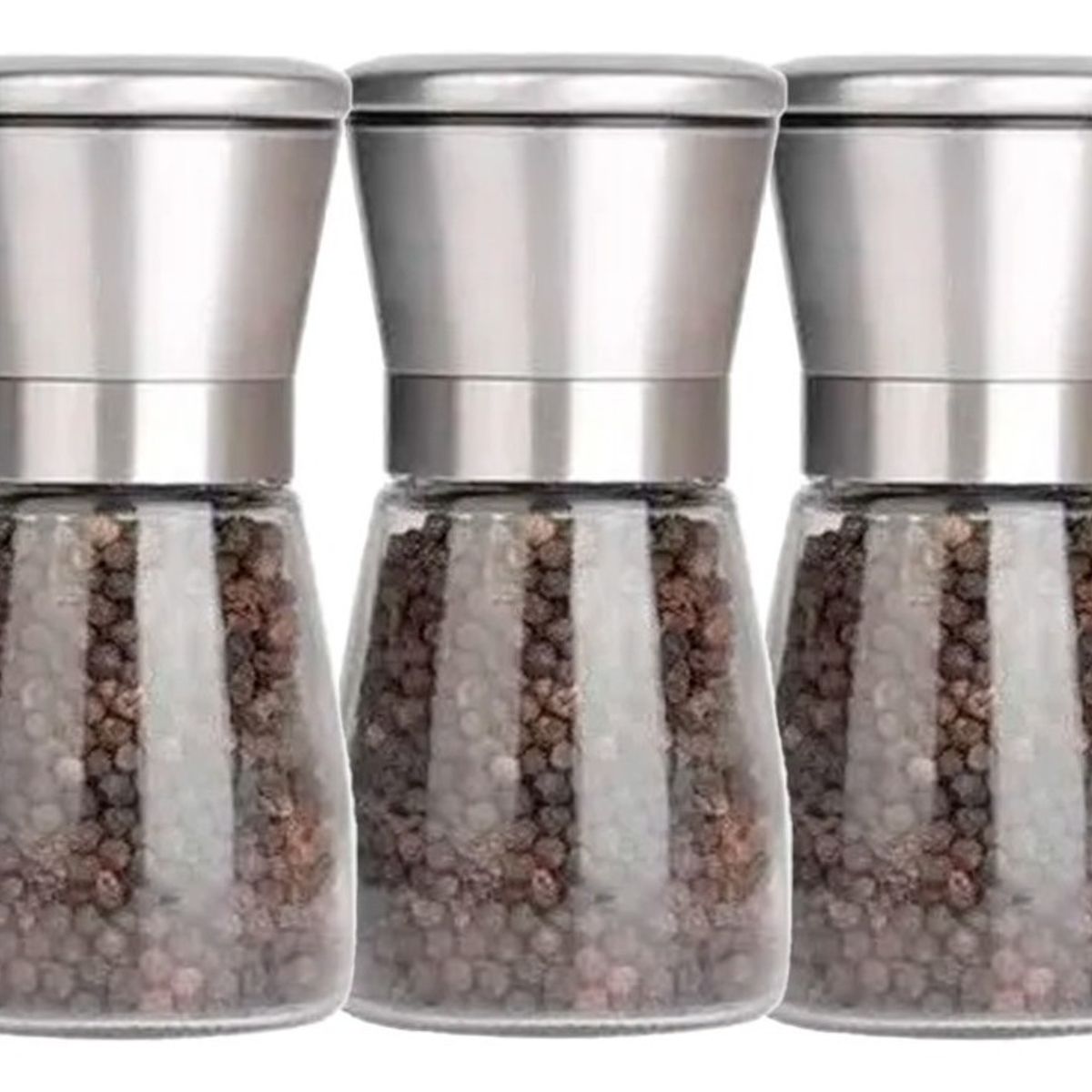 GENERICO - Pack 3 Molinillo Pimentero Salero Especias Vidrio