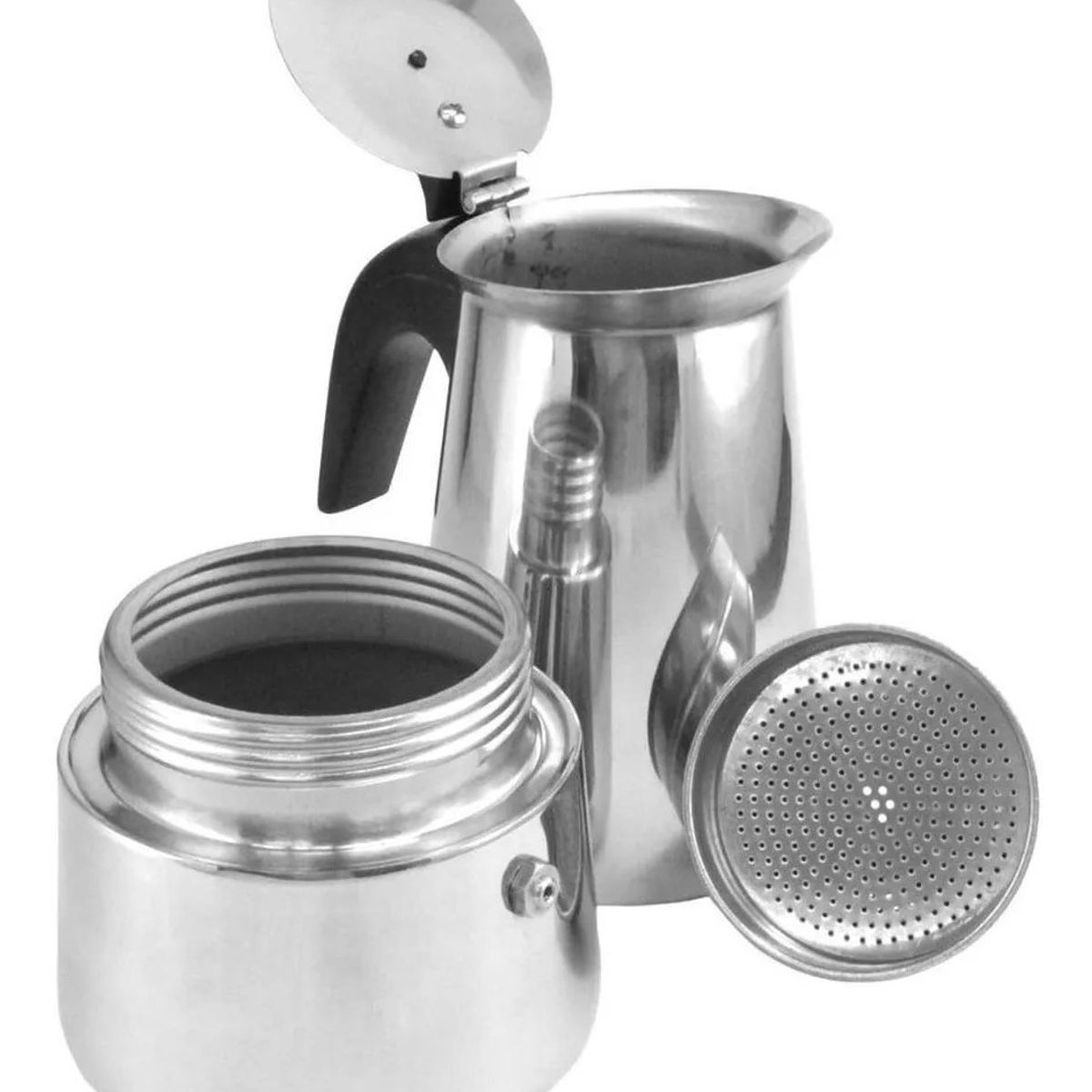 GENERICO - Cafetera Espresso Maker 4 Tazas Manual Plateada Italiana