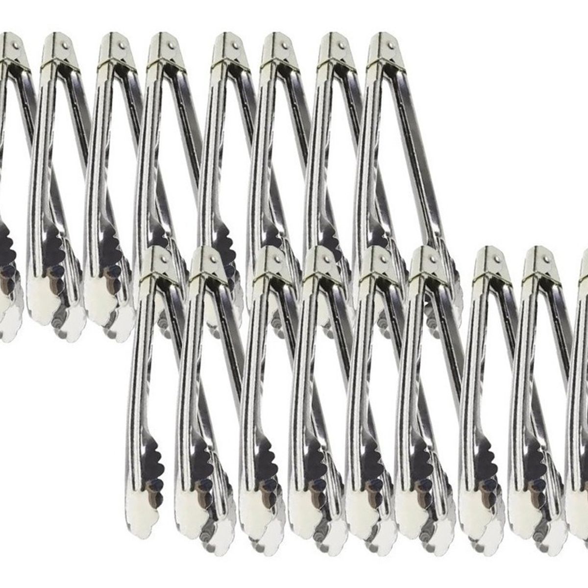 GENERICO - Pack 20 Pinzas Multiuso Acero Inoxidable 24cm Onduladas