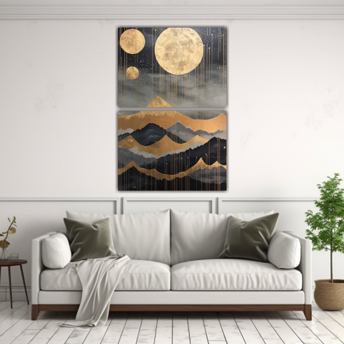 GENERICO - Set De 2 Lienzos Inspiradores De Tela Con Fases 45x60 Cm