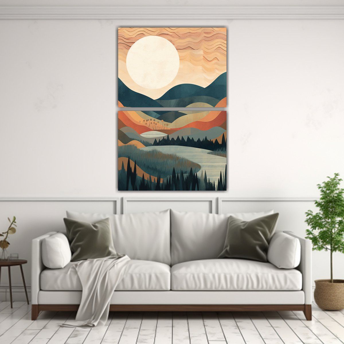 GENERICO - Cuadro Lienzo Montañas Multicolor En Bastidor 45x60 Cm