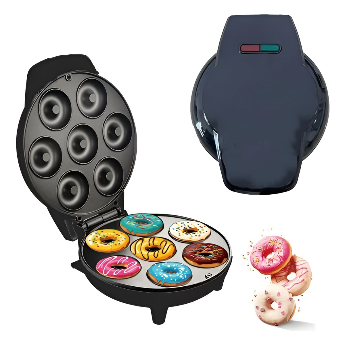 GENERICO - Maquina Mini Donas Antiadherente Capacidad 7 Donas
