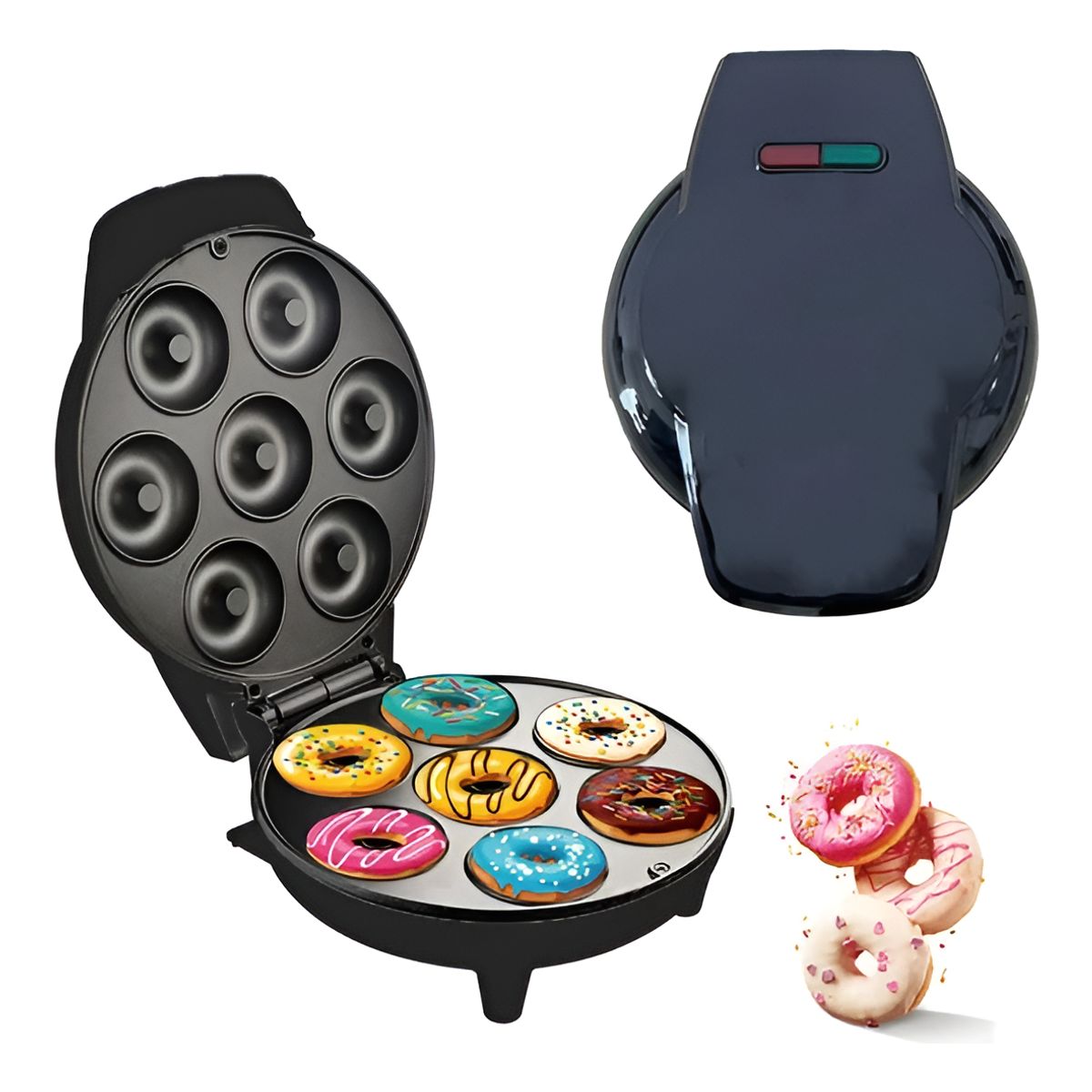 GENERICO - Maquina Mini Donas Antiadherente Capacidad 7 Donas