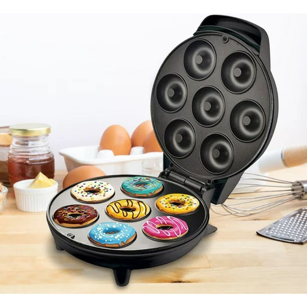 GENERICO - Maquina Mini Donas Antiadherente Capacidad 7 Donas