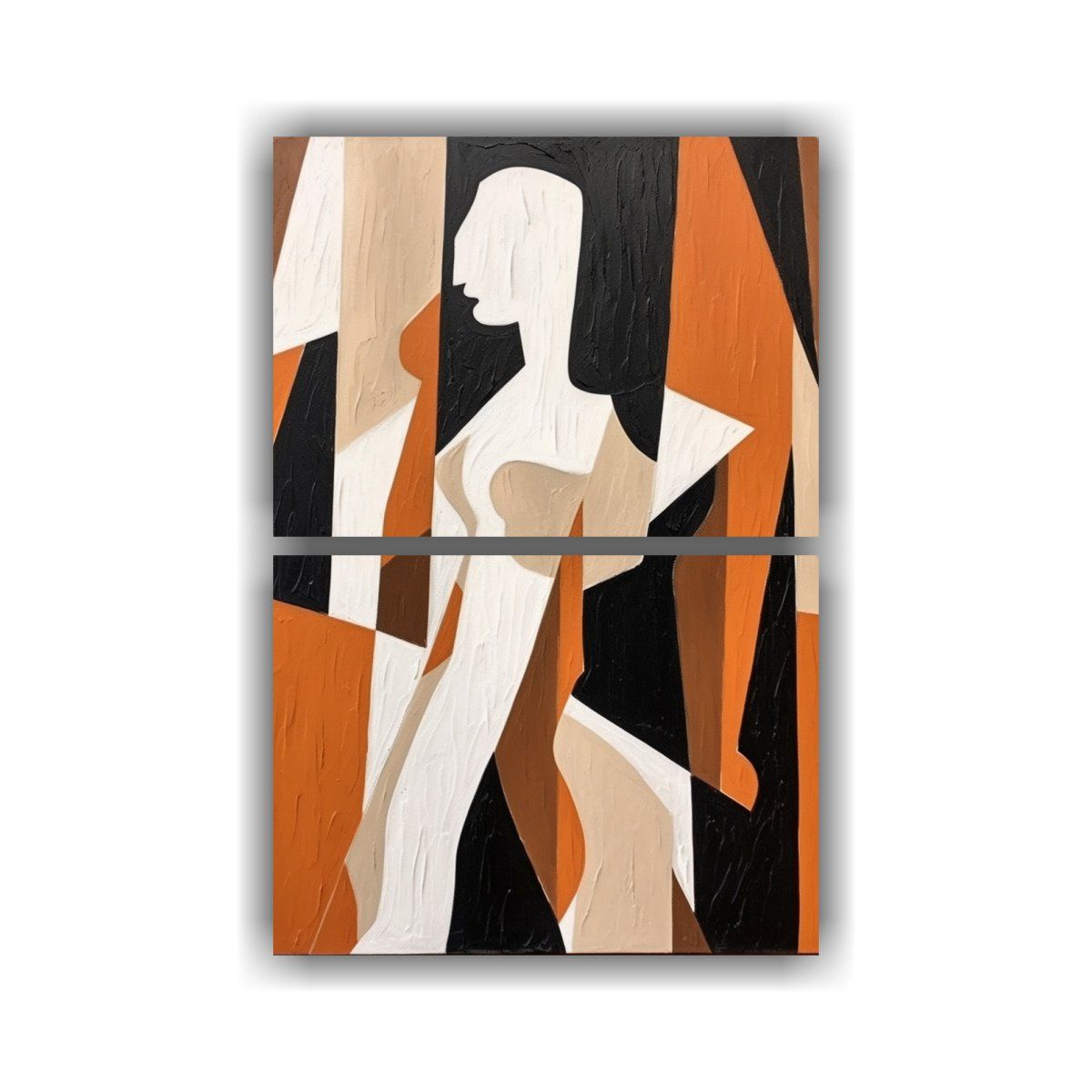 GENERICO - Cuadro Acuarela Abstracto Con Formas Blancas Y 45x60 Cm