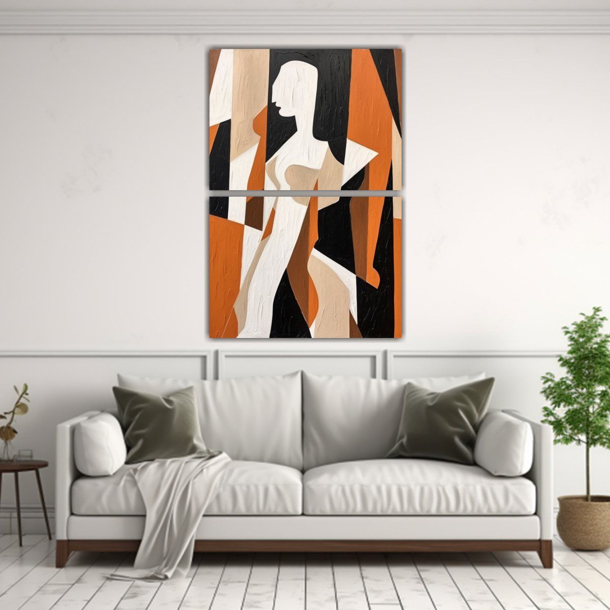 GENERICO - Cuadro Acuarela Abstracto Con Formas Blancas Y 45x60 Cm