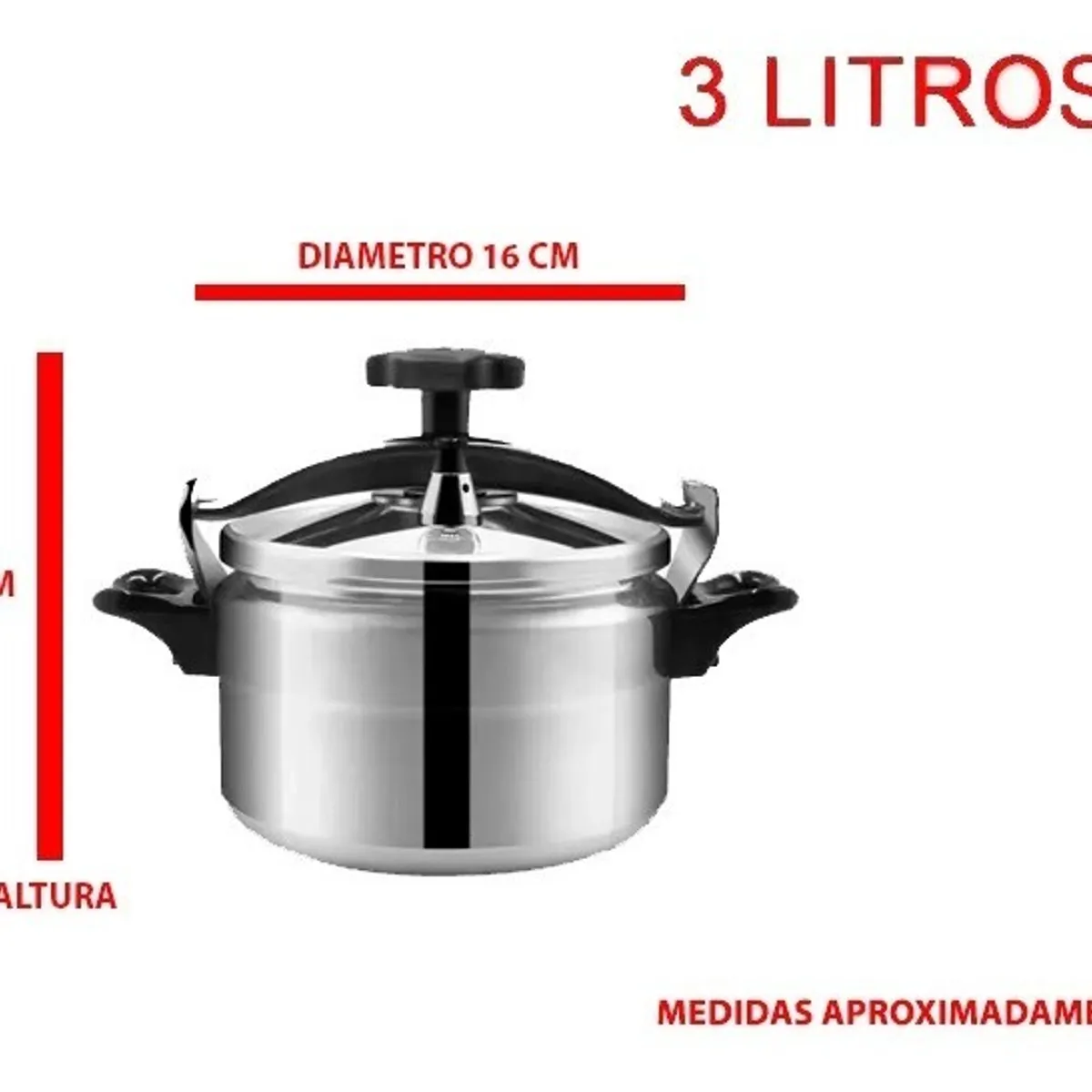 GENERICO - Olla A Presión De 3 Litros Plateada