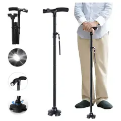 MOVI - Bastón Ortopedico Plegable con Luz Led