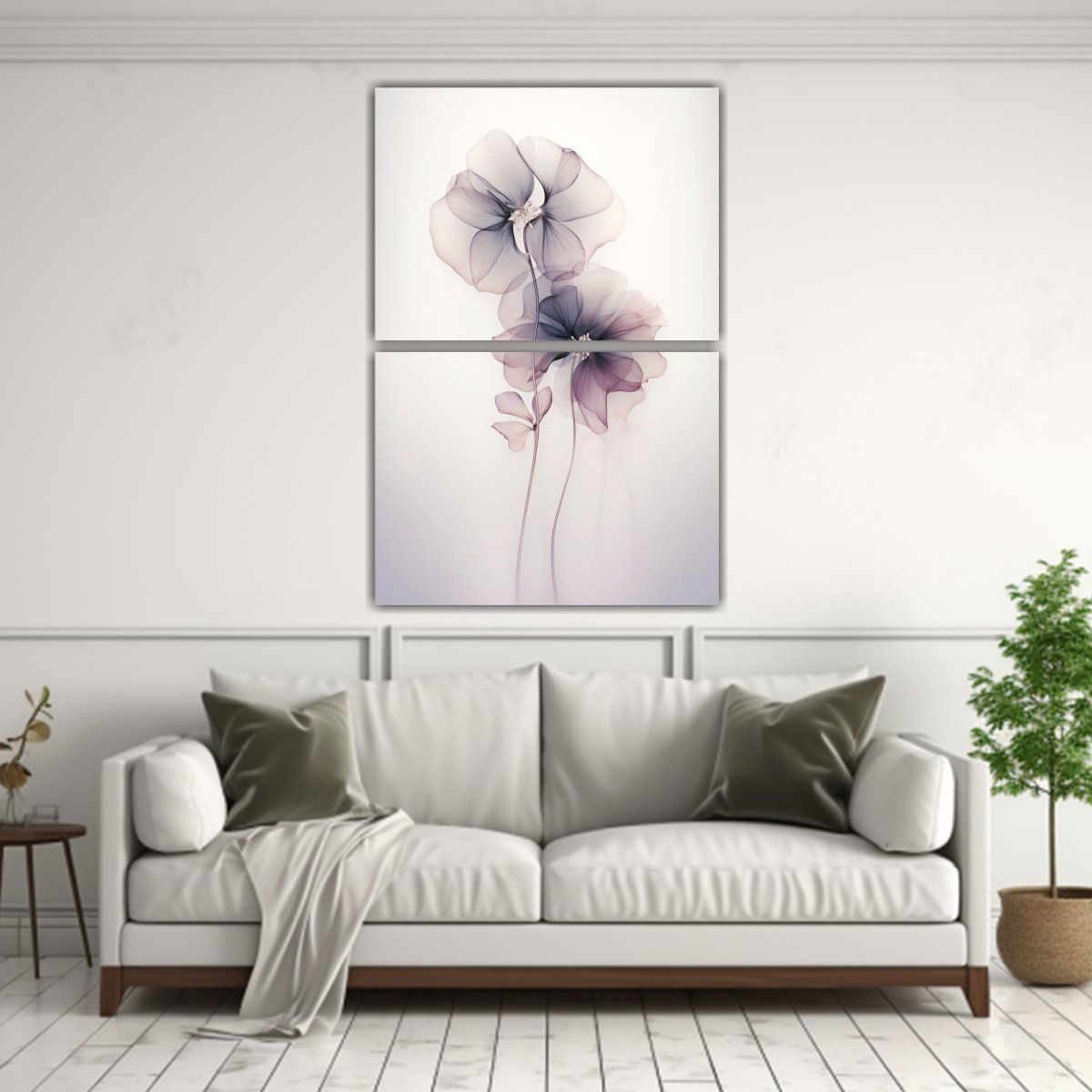 GENERICO - Pintura Abstracta De Hortensias En Estilo Moderno 45x60 Cm