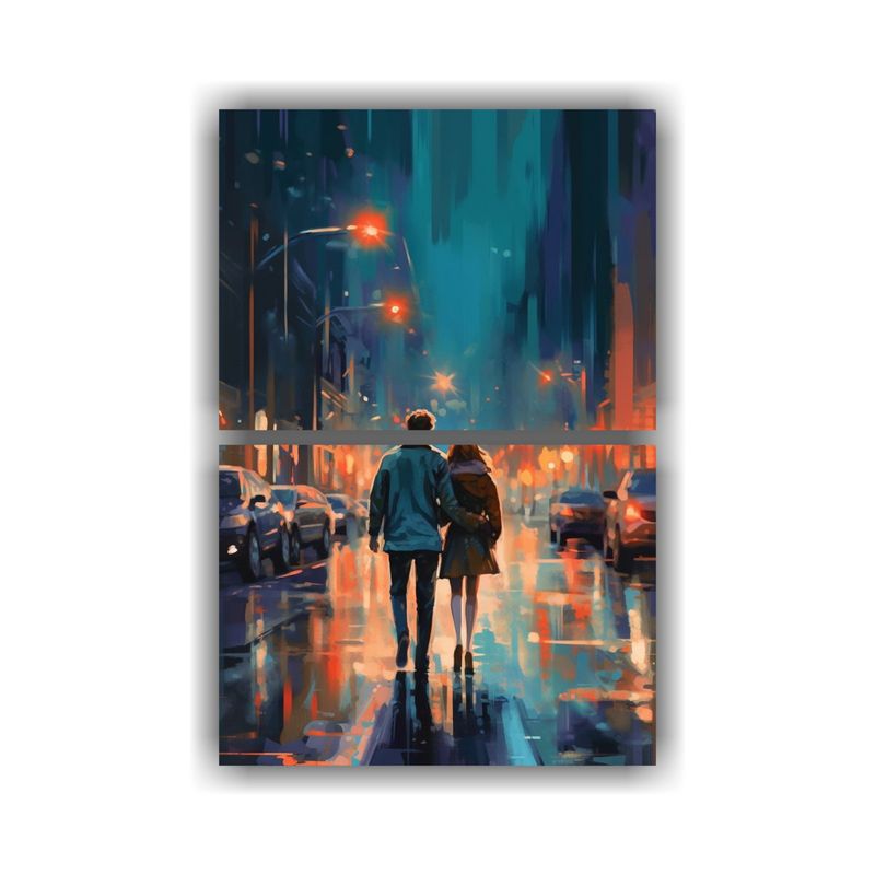 GENERICO - Cuadro Movimiento Motivo Pareja Caminando 45x60 Cm