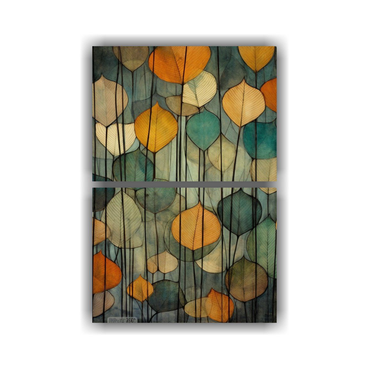 GENERICO - Cuadro Inspirador De Hojas En Línea Y Lavado De 40x60 Cm