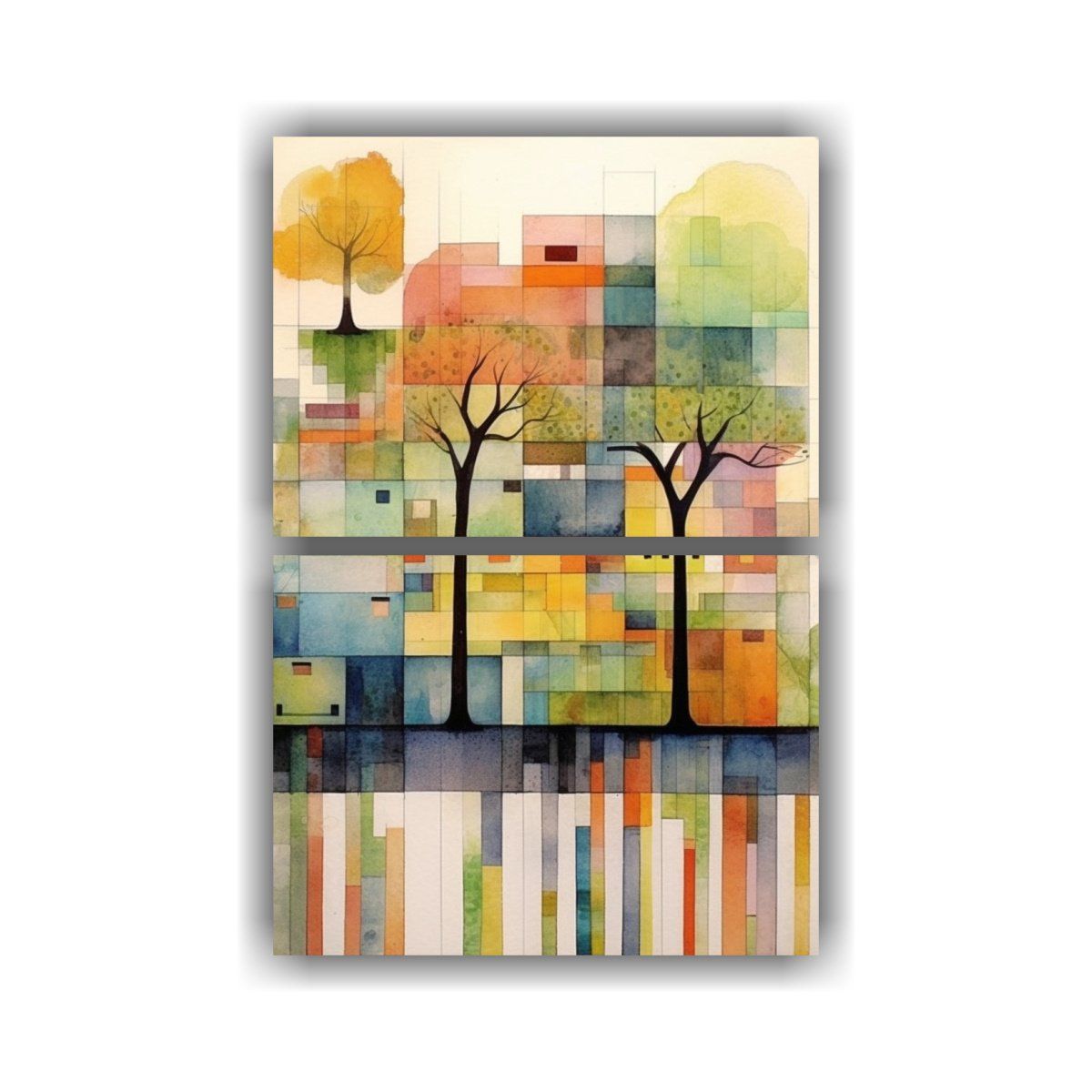 GENERICO - Pintura Decorativa De árboles En Diferentes 45x60 Cm