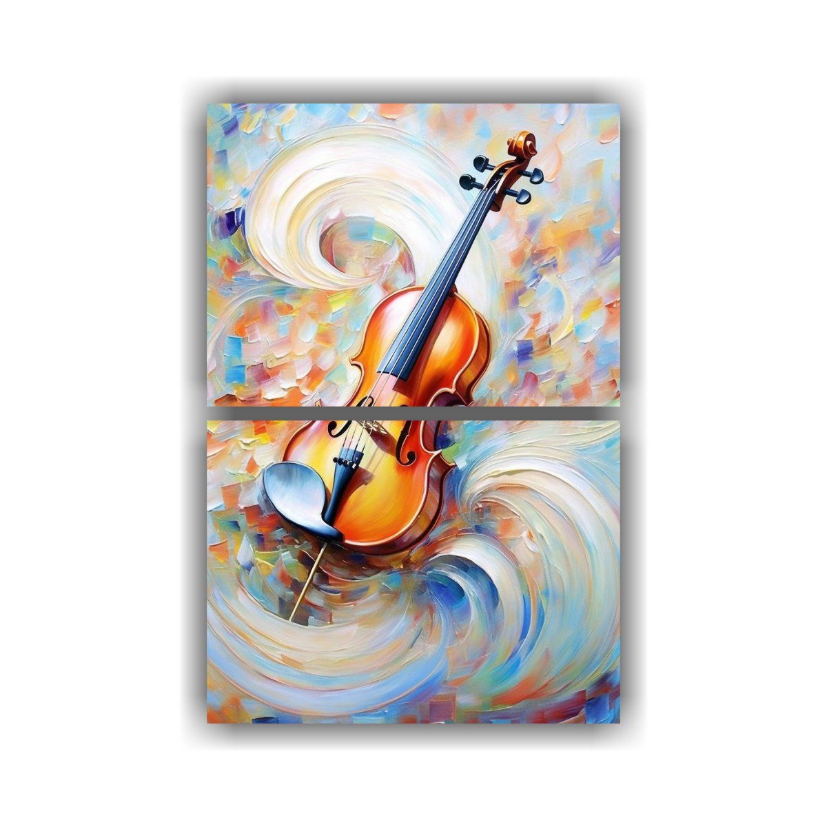 GENERICO - Dos Lienzos De Tela Horizontal Arte Abstracto 40x60 Cm