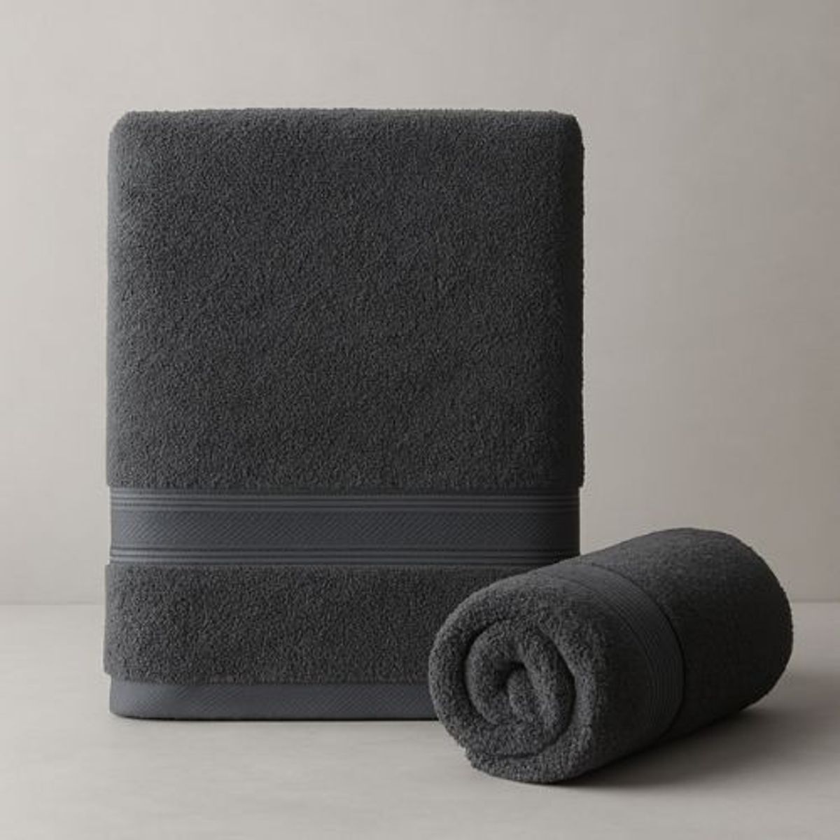 LE NUIT - Juego Toallas 1100 Gramos Algodón Egipcio Baño y Mano Gris Pizarra