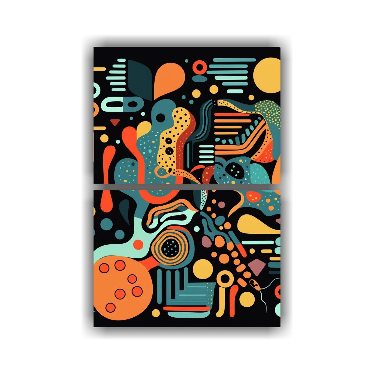 GENERICO - Pintura Abstracta Colores Luminosos Formas 40x60 Cm