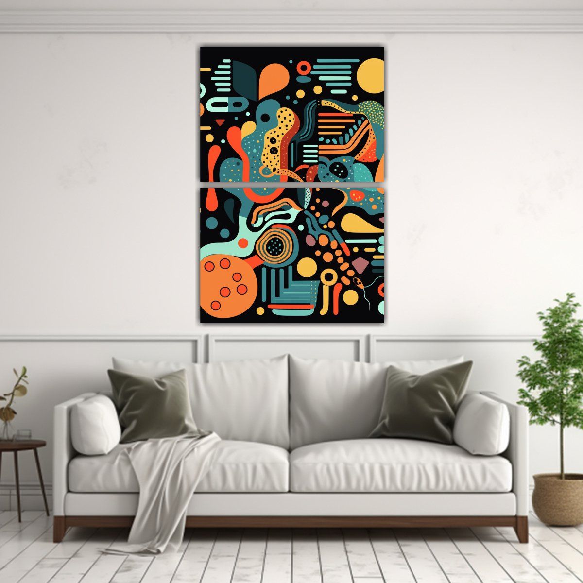 GENERICO - Pintura Abstracta Colores Luminosos Formas 40x60 Cm