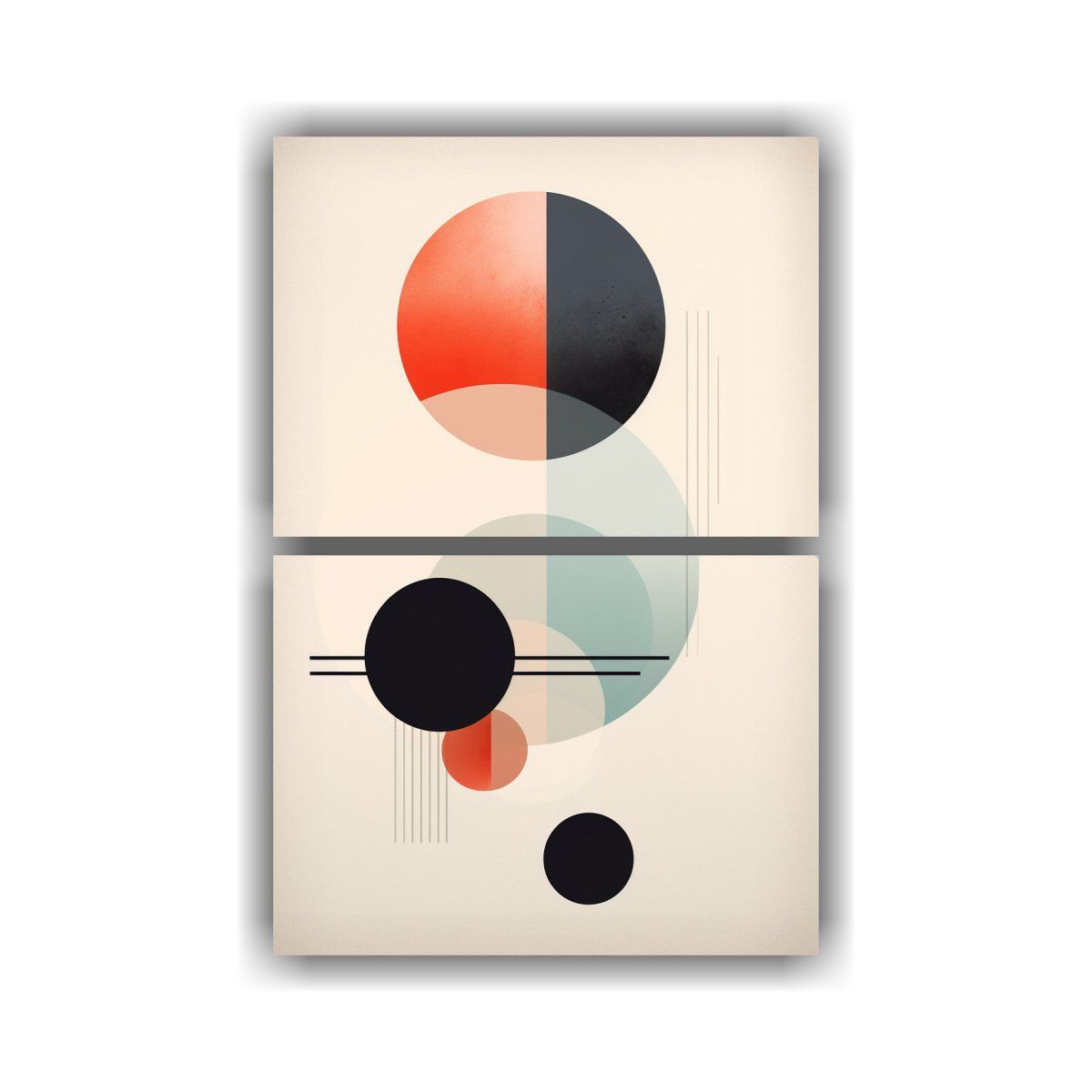 GENERICO - Cuadros Modernos Abstractos Enigmáticos Bauhaus 45x60 Cm
