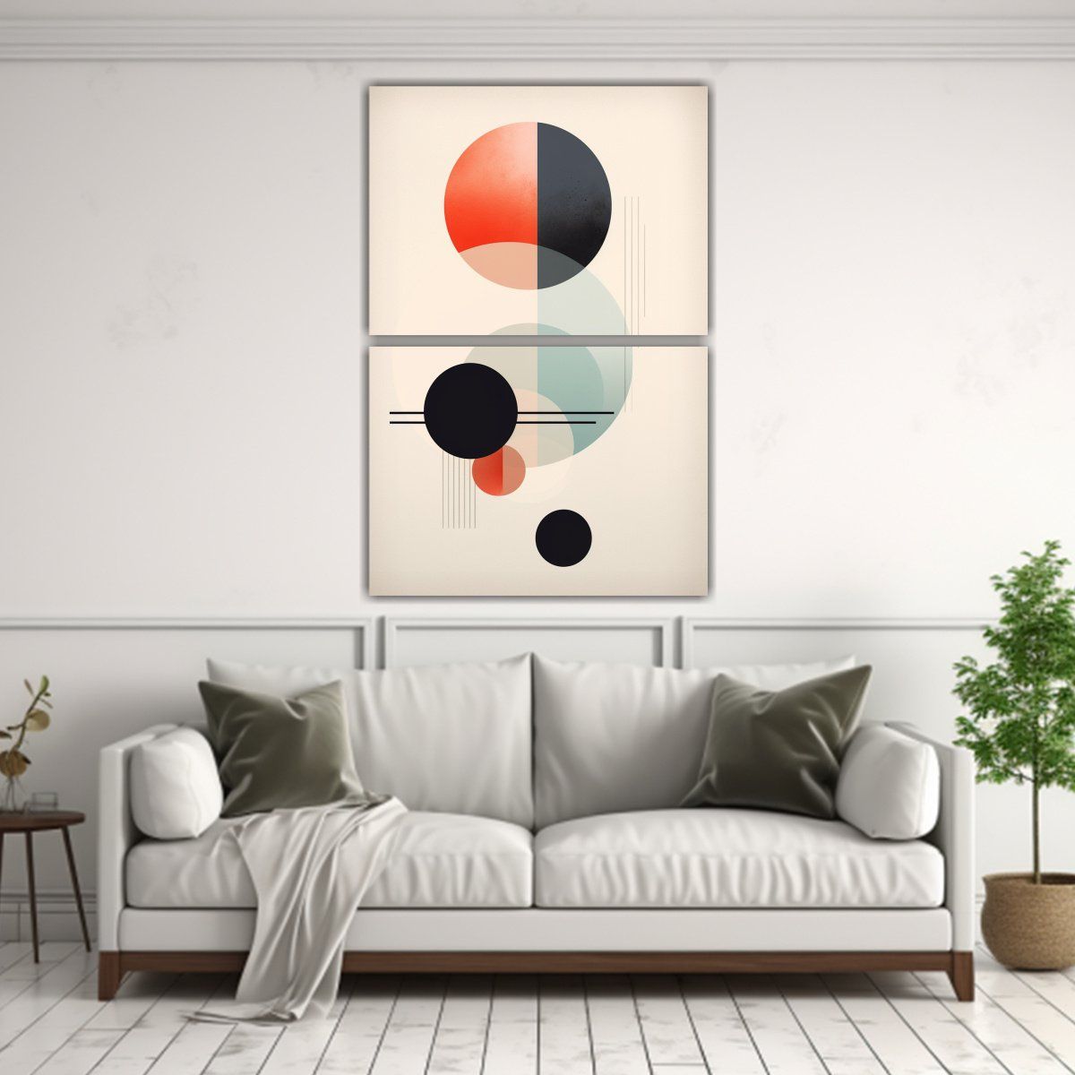 GENERICO - Cuadros Modernos Abstractos Enigmáticos Bauhaus 45x60 Cm